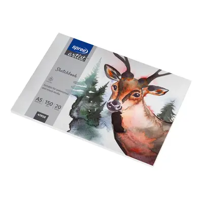 Корица на „Скицник 210х150 мм A5, 150 г/м2, 20 л, за акварел и смесена техника"