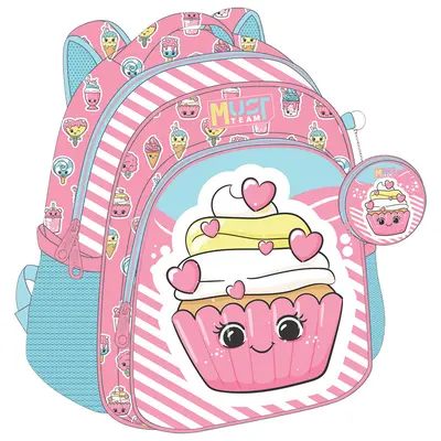 Корица на „Раница детска с 2 ципа Pink Cupcake, 31x27x10"