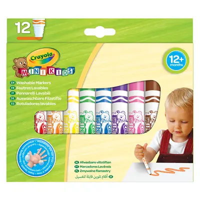 Корица на „Маркери 12 цв. измиваеми, Mini Kids"