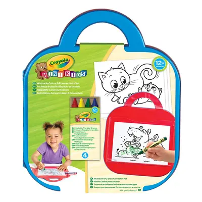 Корица на „Подложка за рисуване куфарче, 4 пастела, шаблони и стикери, Mini Kids"