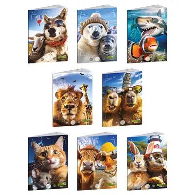 Корица на „Тетрадка А4 100 г/м2 UV Animal selfie, 48+2 л.ред"
