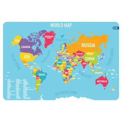 Корица на „Подложка за бюро PP, World, 43х29 см"