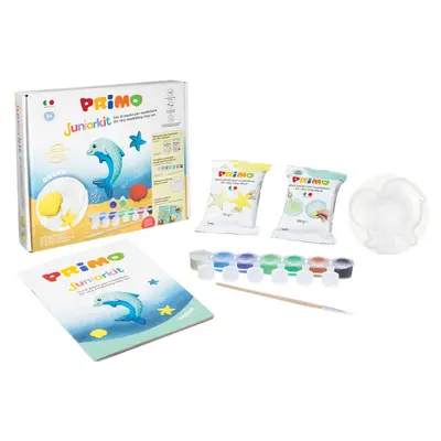 Корица на „Комплект за моделиране с глини, шаблони и бои +8, Juniorkit Ocean"