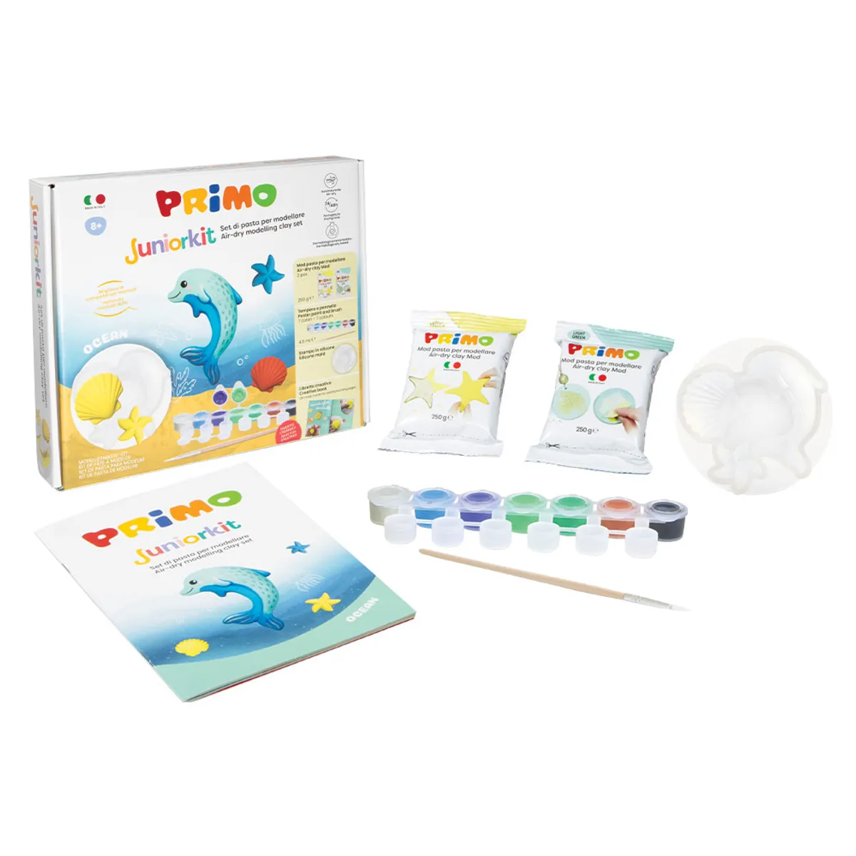 Комплект за моделиране с глини, шаблони и бои +8, Juniorkit Ocean