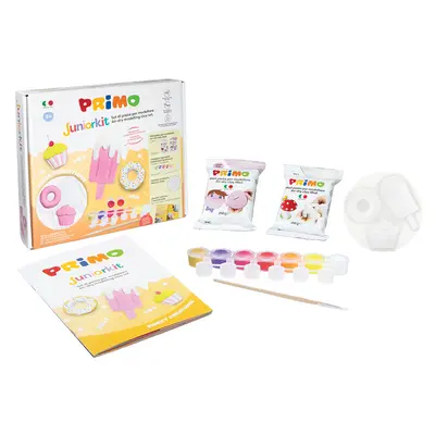 Корица на „Комплект за моделиране с глини, шаблони и бои +8, Juniorkit Sweet"