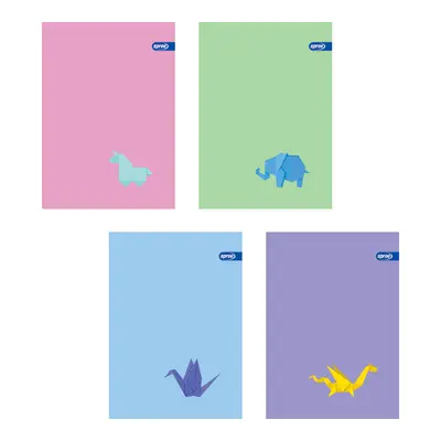 Корица на „Тетрадка A5 мат/UV Soft touch Origami, 60+2 л.ред, 70 г/м2"