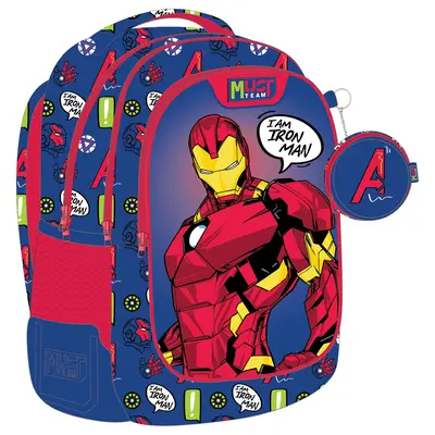 Корица на „Раница с 3 ципа Iron Man Blue, 43x32x18"