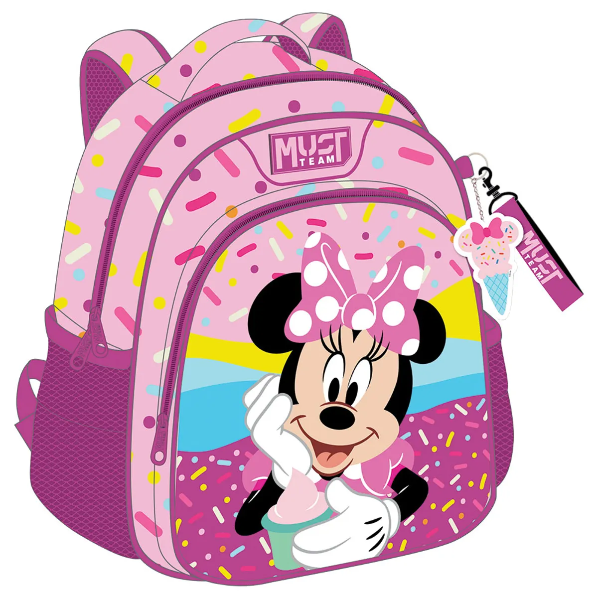 Раница детска с 2 ципа Minnie Mouse Pink, 31x27x10
