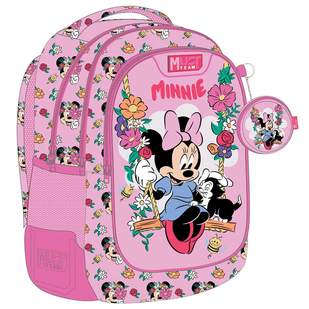 Раница с 3 ципа Minnie Flowers, 43x32x18