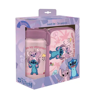 Корица на „Комплект кутия за храна и бутилка за вода, Stitch & Angel"