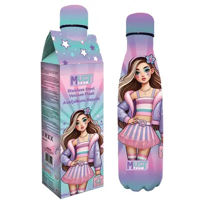 Корица на „Бутилка за вода метална Vacuum 500 мл, Girl OMG"