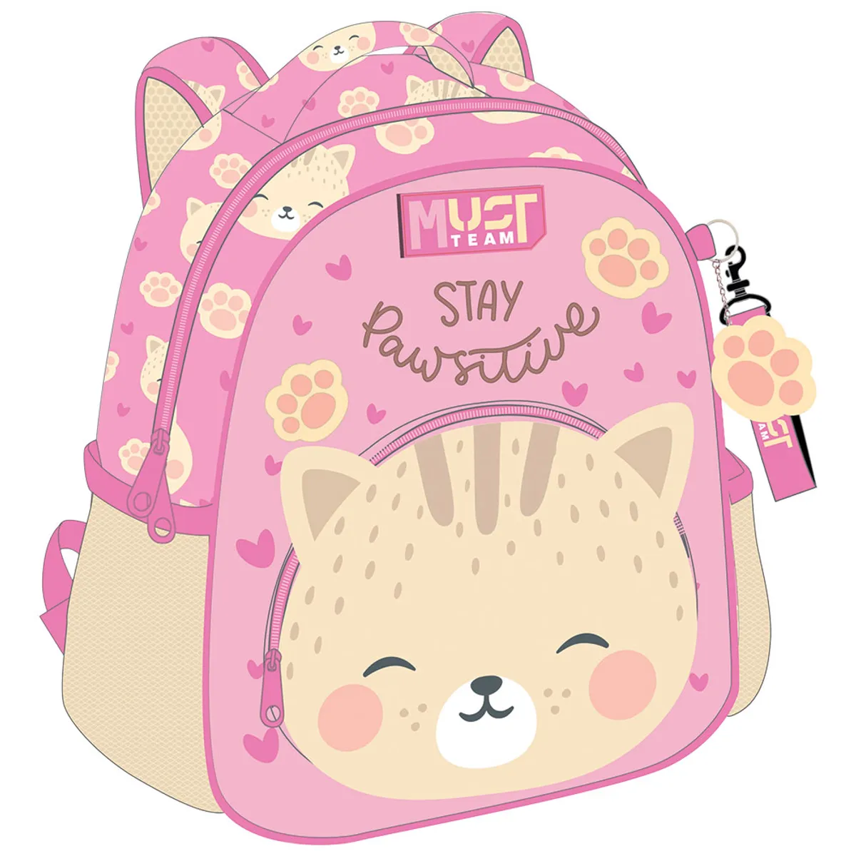 Раница детска с 2 ципа Little Kitten Pawsitive, 31x27x10