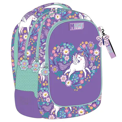 Корица на „Раница Must 3 ципа Purple Unicorn, 43x32x18"