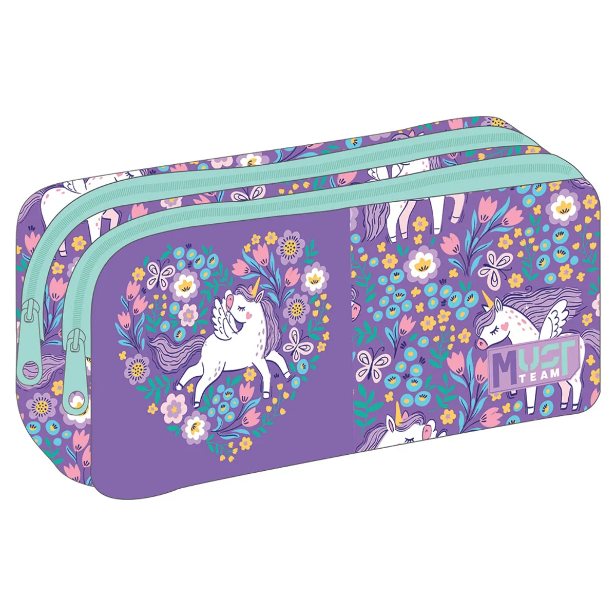 Несесер Must с два ципа Purple Unicorn, 20x6x9