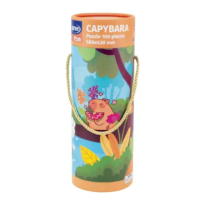 Корица на „Пъзел Spree в цилиндър с дръжки -100ч.-Capybara"