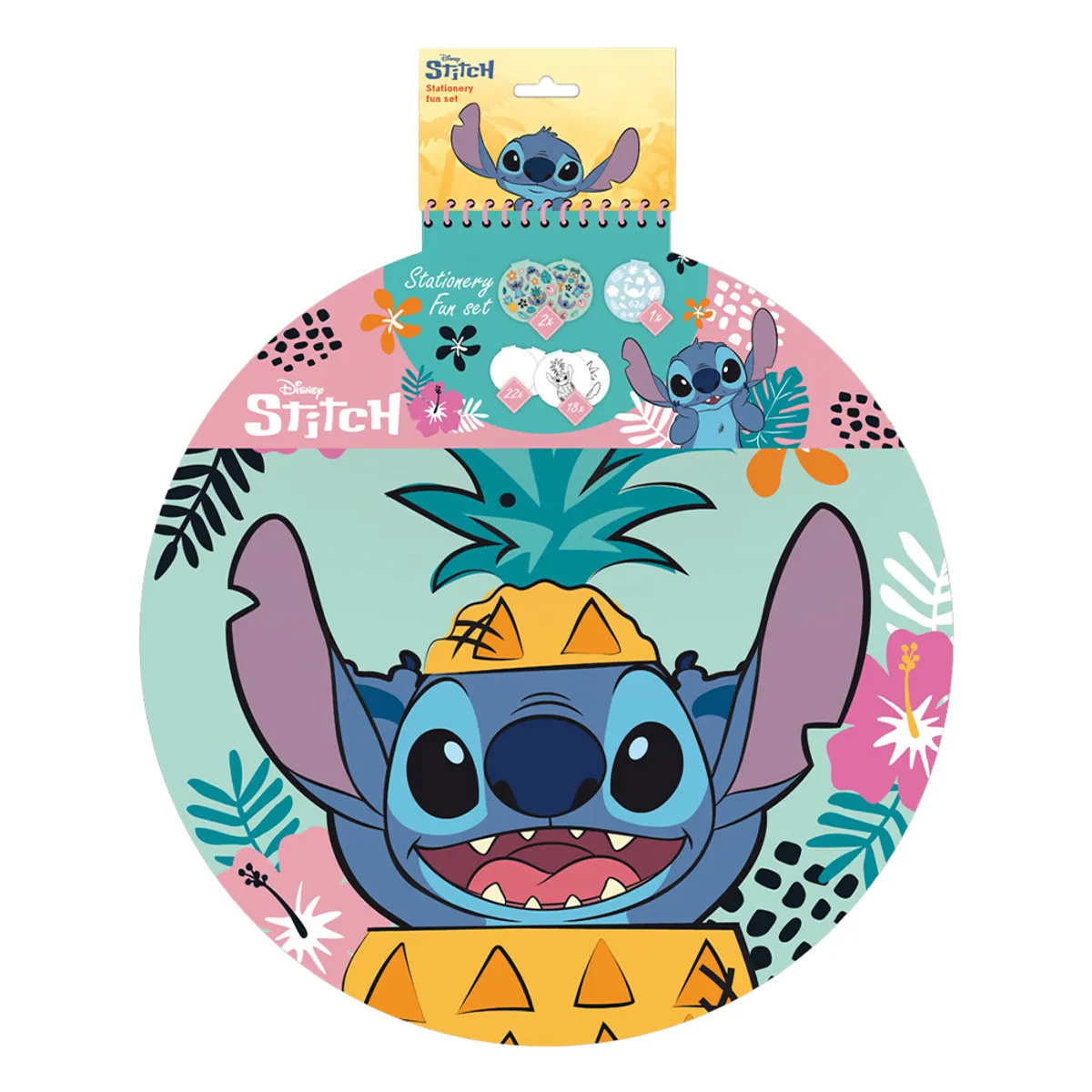 Скицник за оцветяване със стикери Ø 36 см, Lilo & Stitch, 40 л.