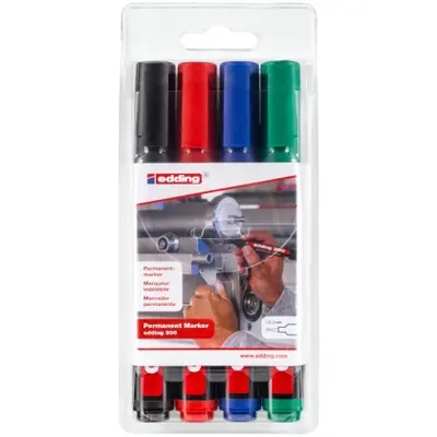 Корица на „Комплект перманентни маркери edding® 300 - 4 цвята"