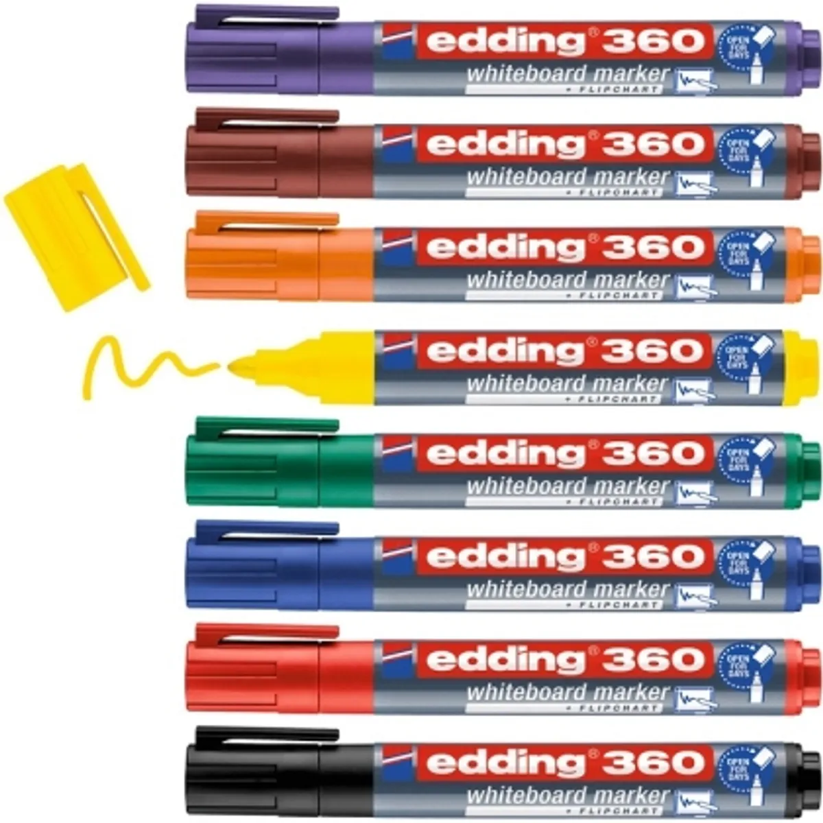 Маркер edding® 360 за бяла дъска, 8 цвята комплект, снимка 2