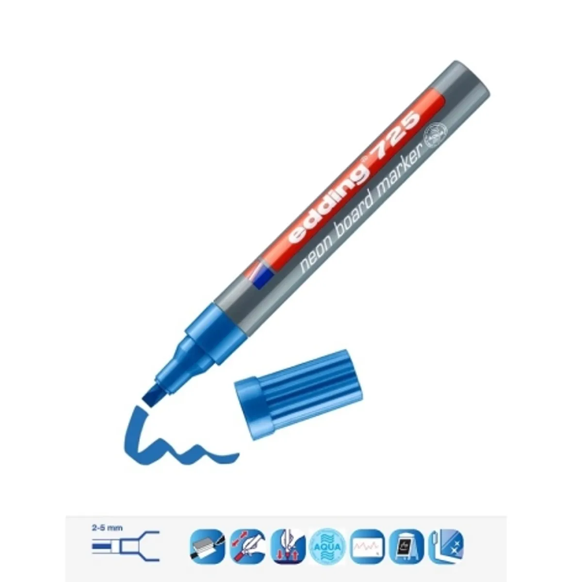 Маркер edding® 725 Neon-Boardmarker за черна дъска и стъкло, 2-5mm — снимка 2