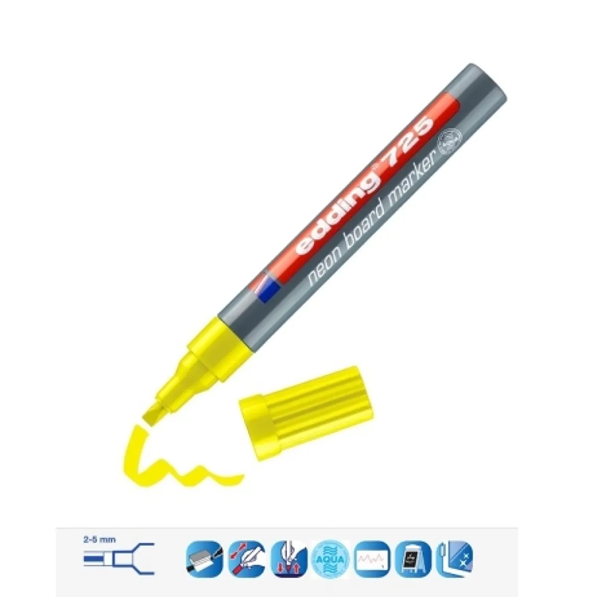 Маркер edding® 725 Neon-Boardmarker за черна дъска и стъкло, 2-5mm — снимка 4