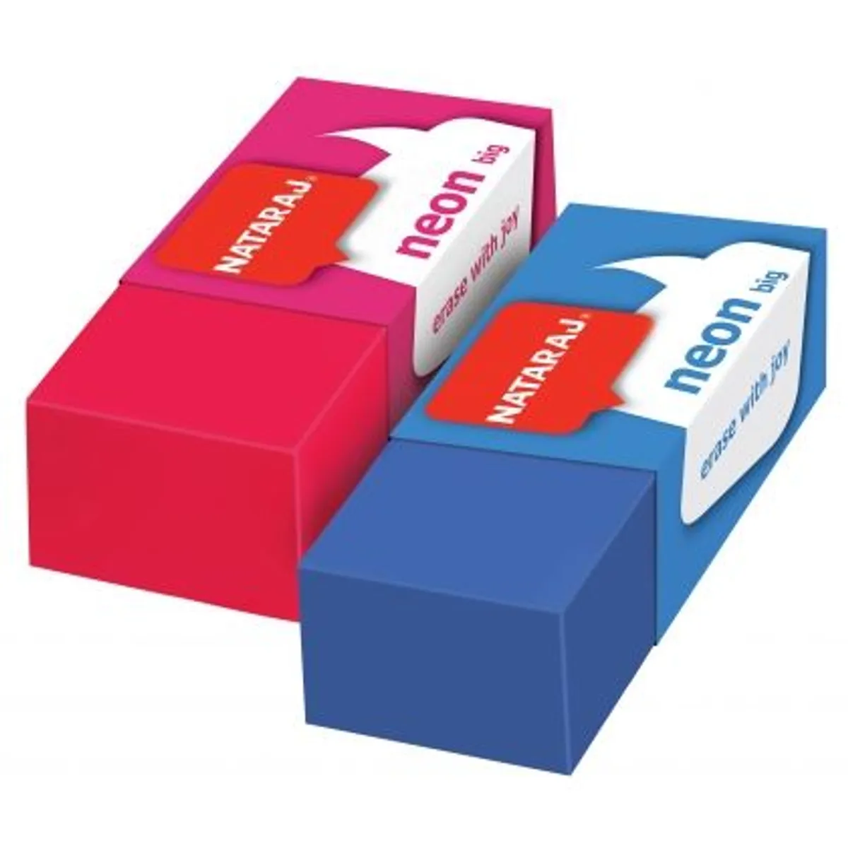 Гума Nataraj JUMBO NEON 5 цвята микс, дисплей 80 бр., снимка 2