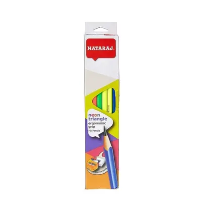 Корица на „Молив Nataraj HB NEON, триъгълни, с острилка и гума“