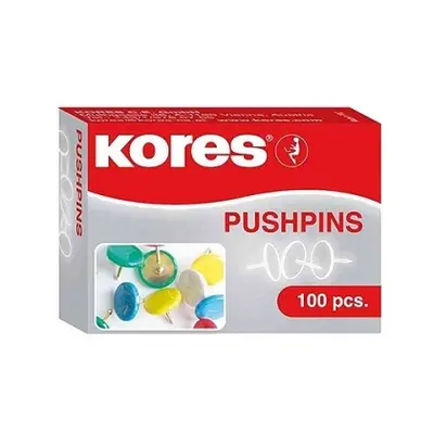 Корица на „Цветни кабърчета KORES 100 бр. в кутия"