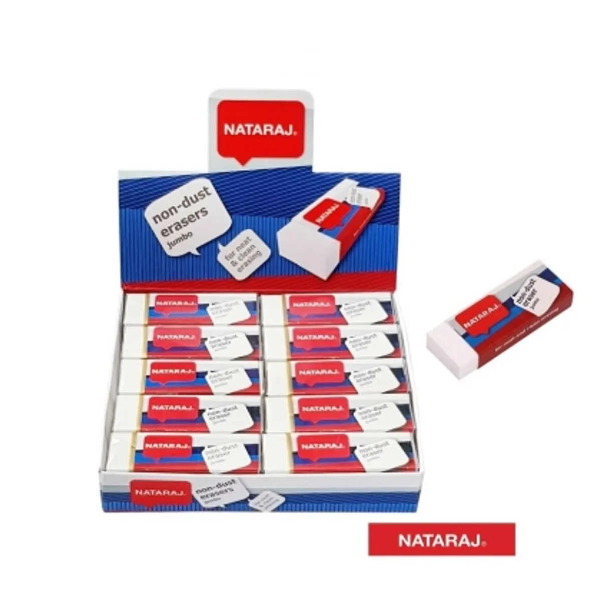 Гума Nataraj Non-Dust JUMBO /в кутия 20 бр./, снимка 1
