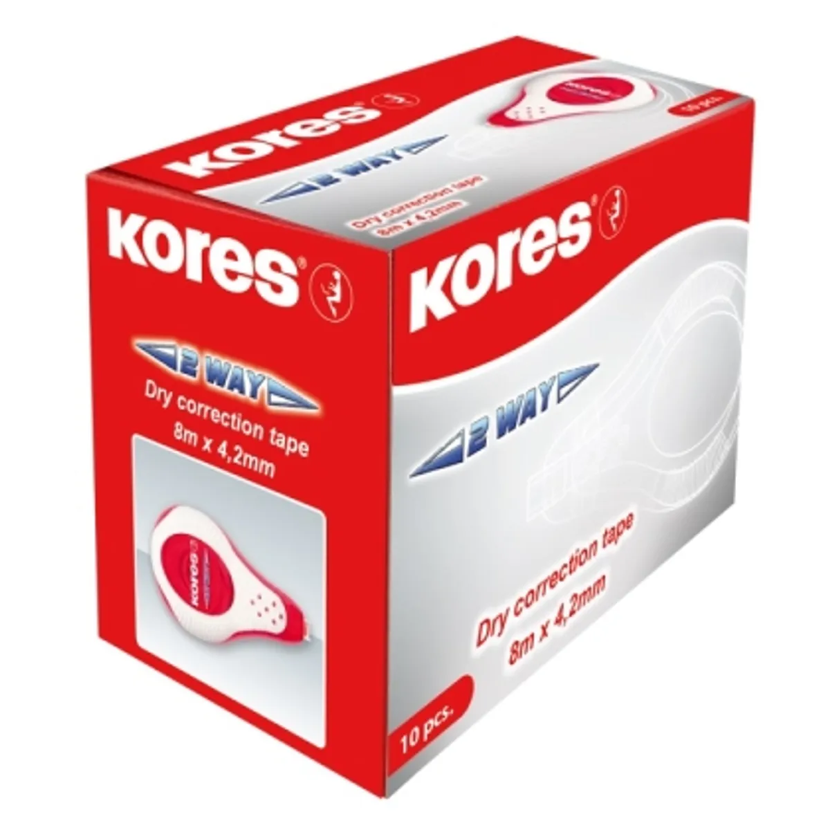 Коректор лента KORES 2WAY 8m x 4.2mm, кутия 10 бр., снимка 3