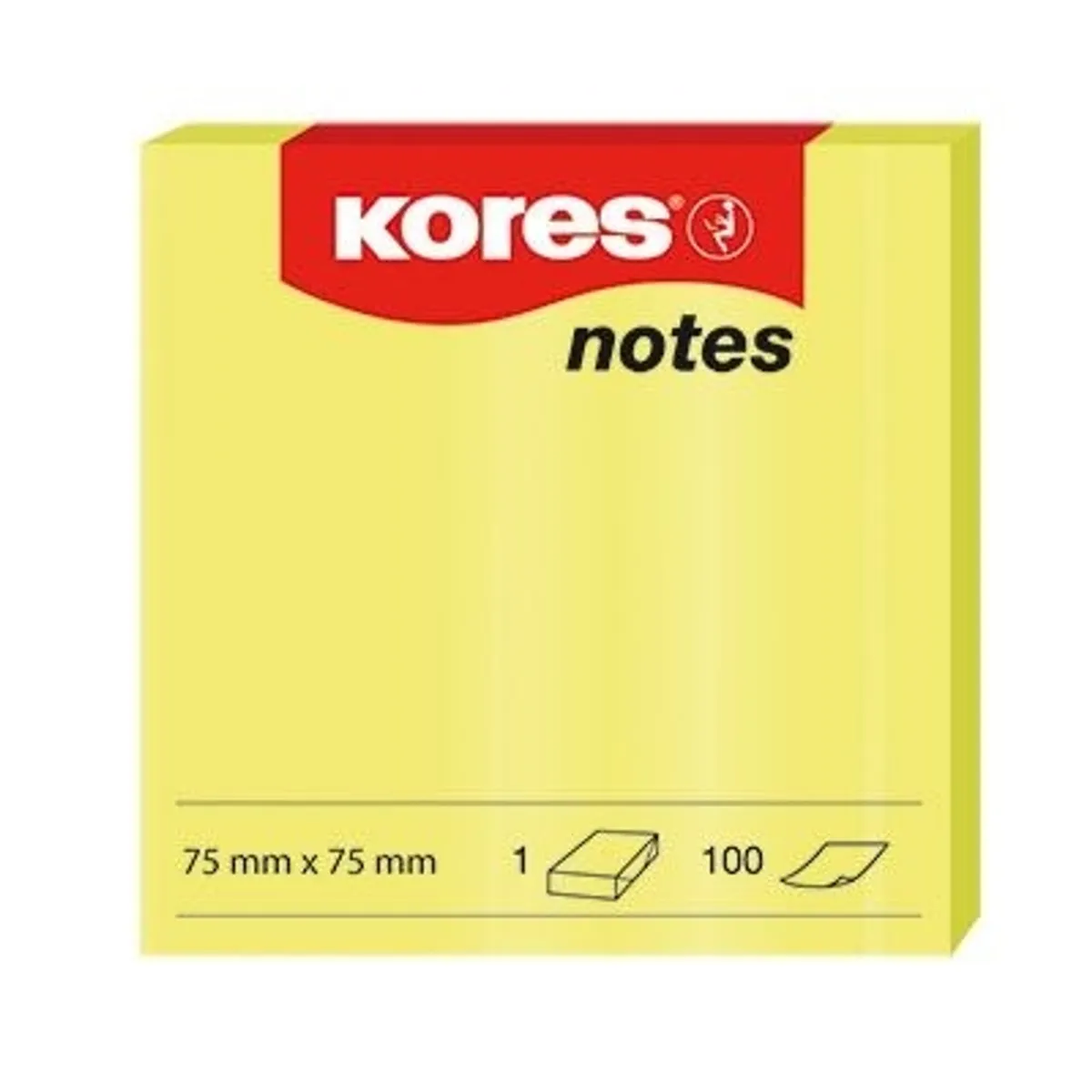 Самозалепващи листчета KORES НЕОН 75х75 mm, 100 л. — снимка 1