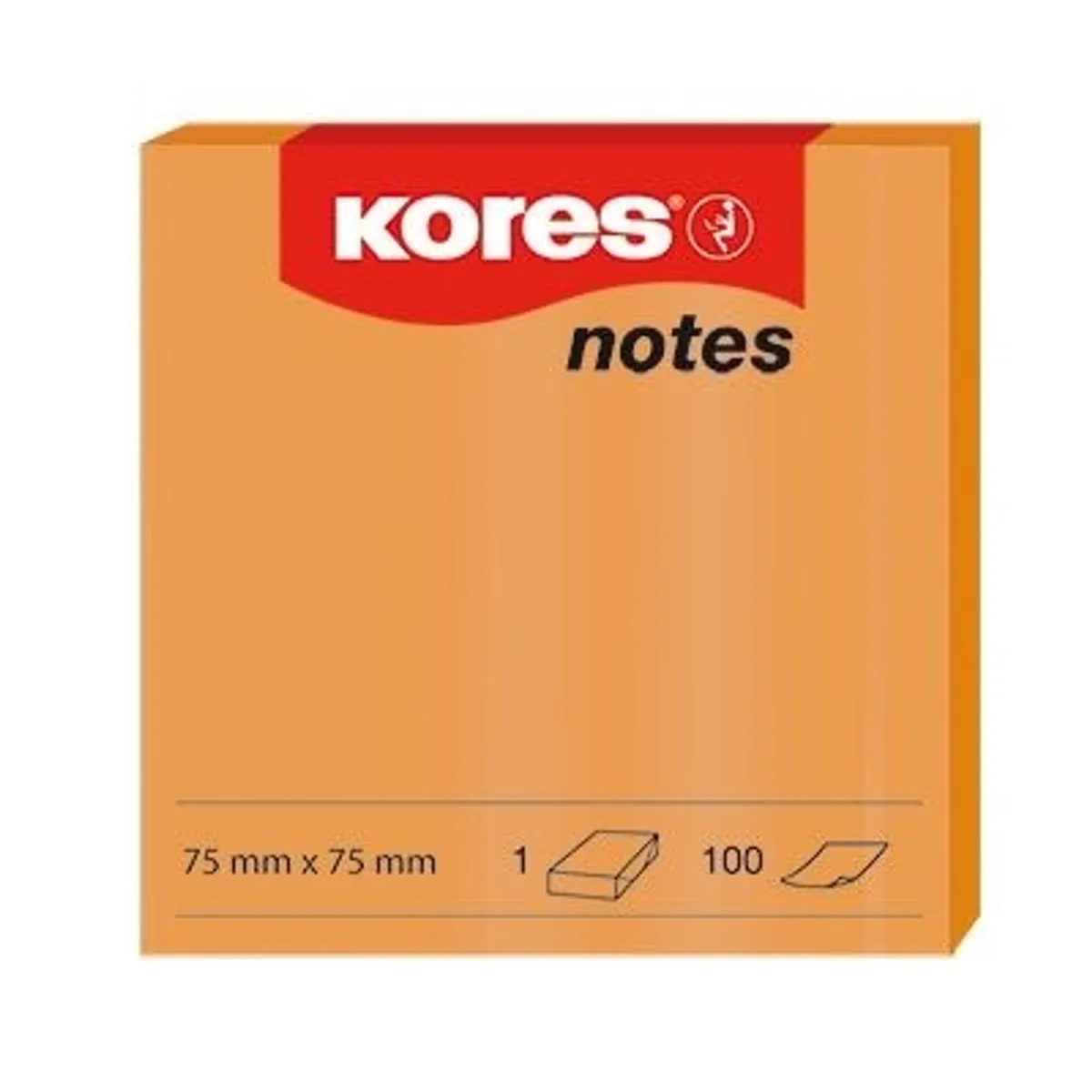Самозалепващи листчета KORES НЕОН 75х75 mm, 100 л. — снимка 2