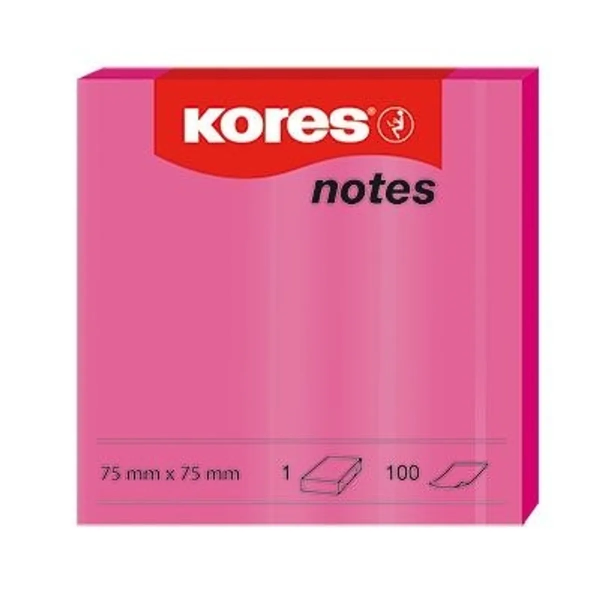 Самозалепващи листчета KORES НЕОН 75х75 mm, 100 л. — снимка 3