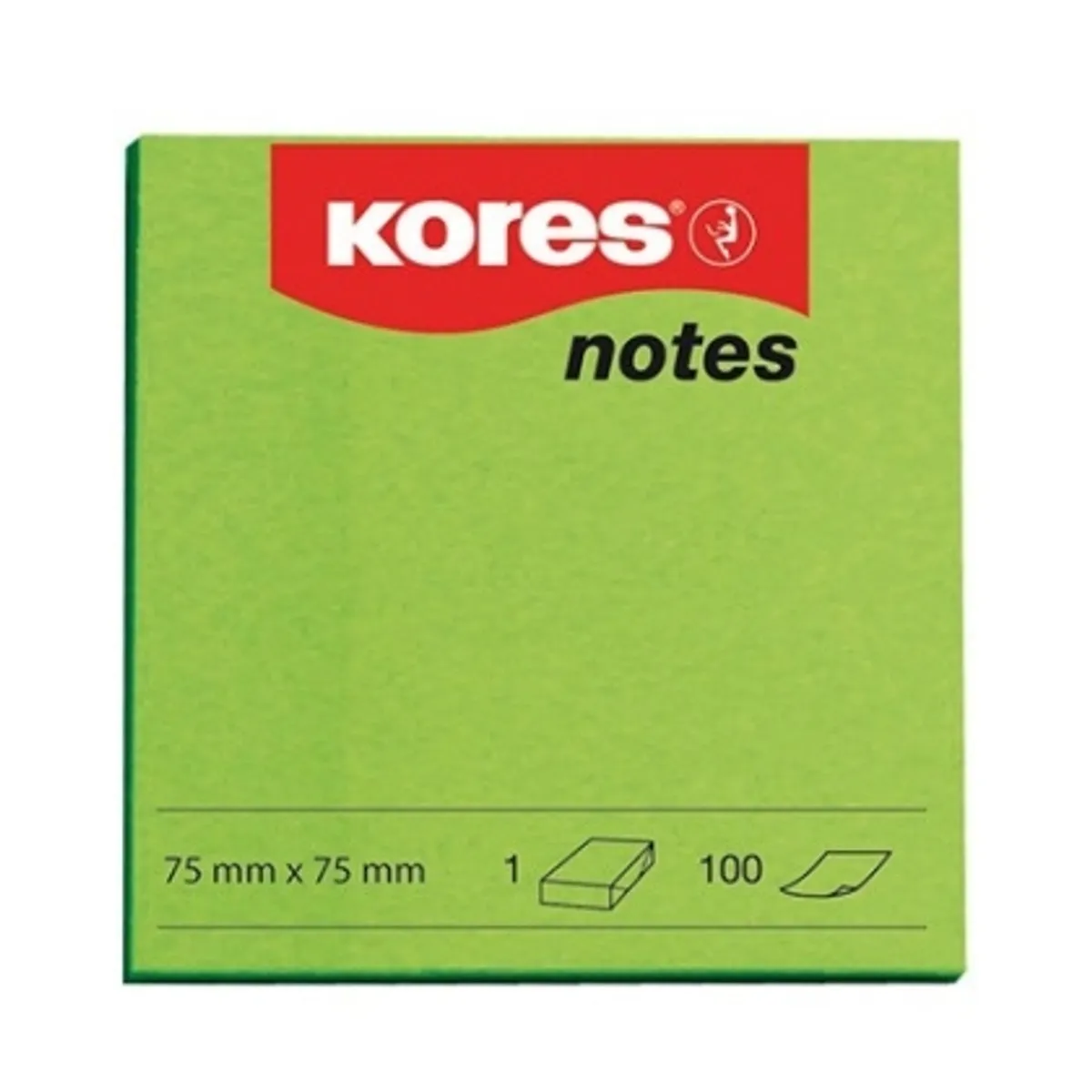 Самозалепващи листчета KORES НЕОН 75х75 mm, 100 л. — снимка 4