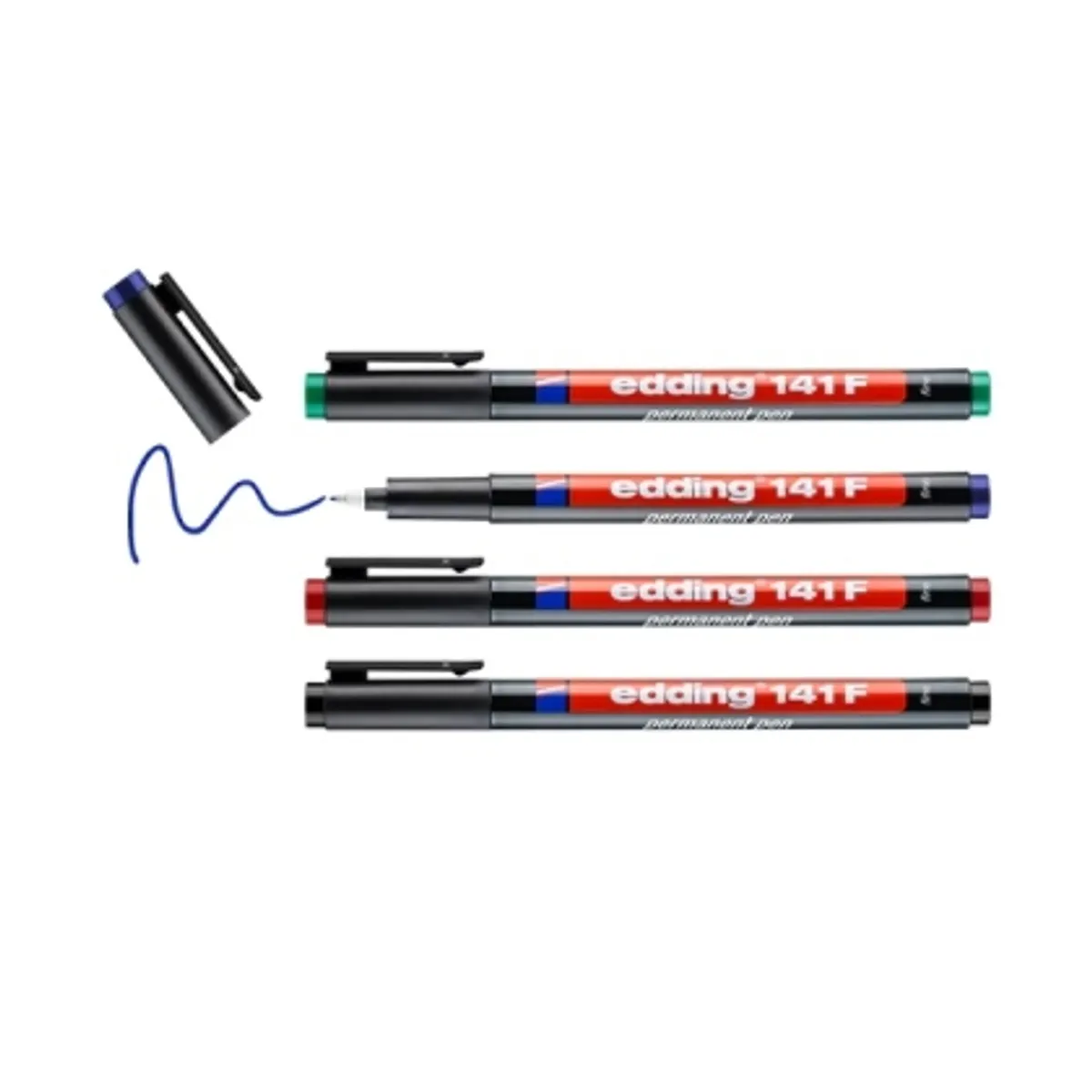 Комплект маркери edding® 141F, OHP за гладки повърхности, 4 цвята — снимка 2