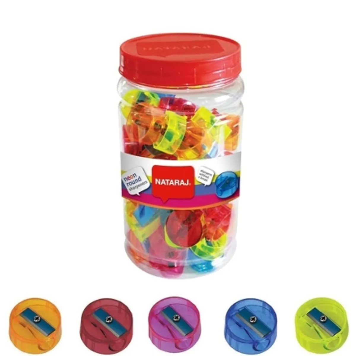 Острилка NATARAJ Neon Round, микс, 50 бр.