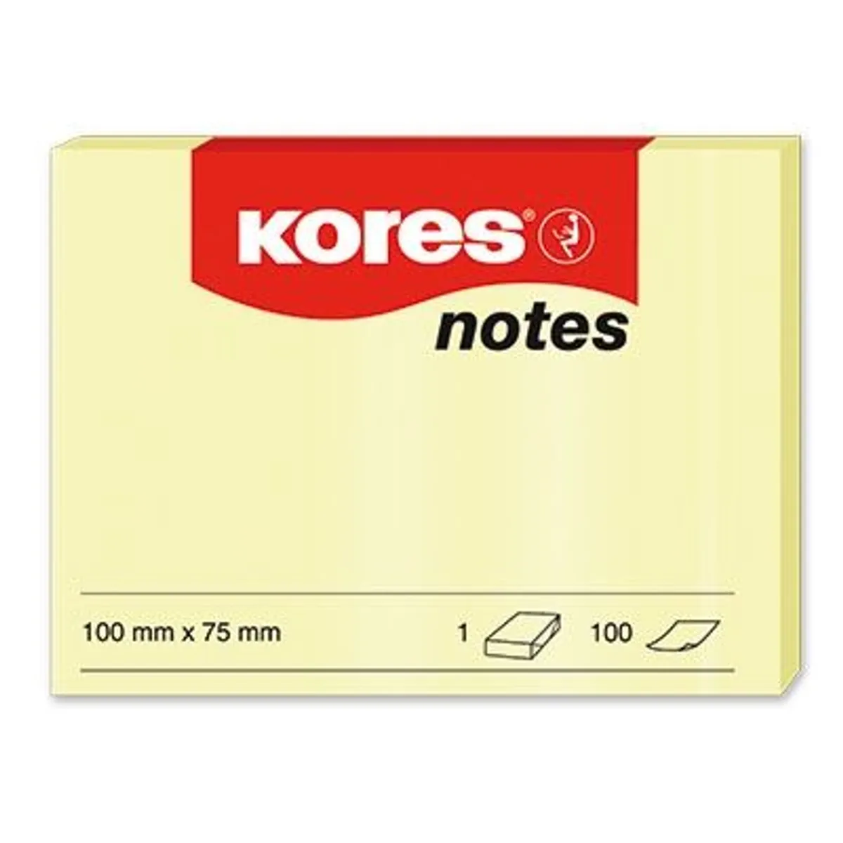 Самозалепващи листчета KORES 100 x 75 mm, 100 л.