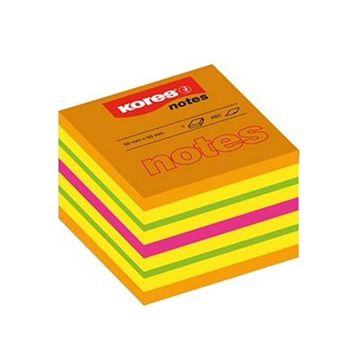 Самозалепващи листчета KORES Cubo 50x50 mm, 400 л.