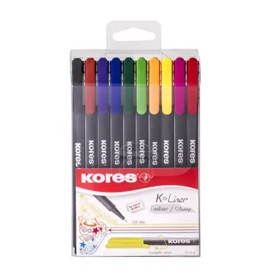 Корица на „Тънкописец КОRES K-Liner 0,4 mm, комплект 10 цвята"