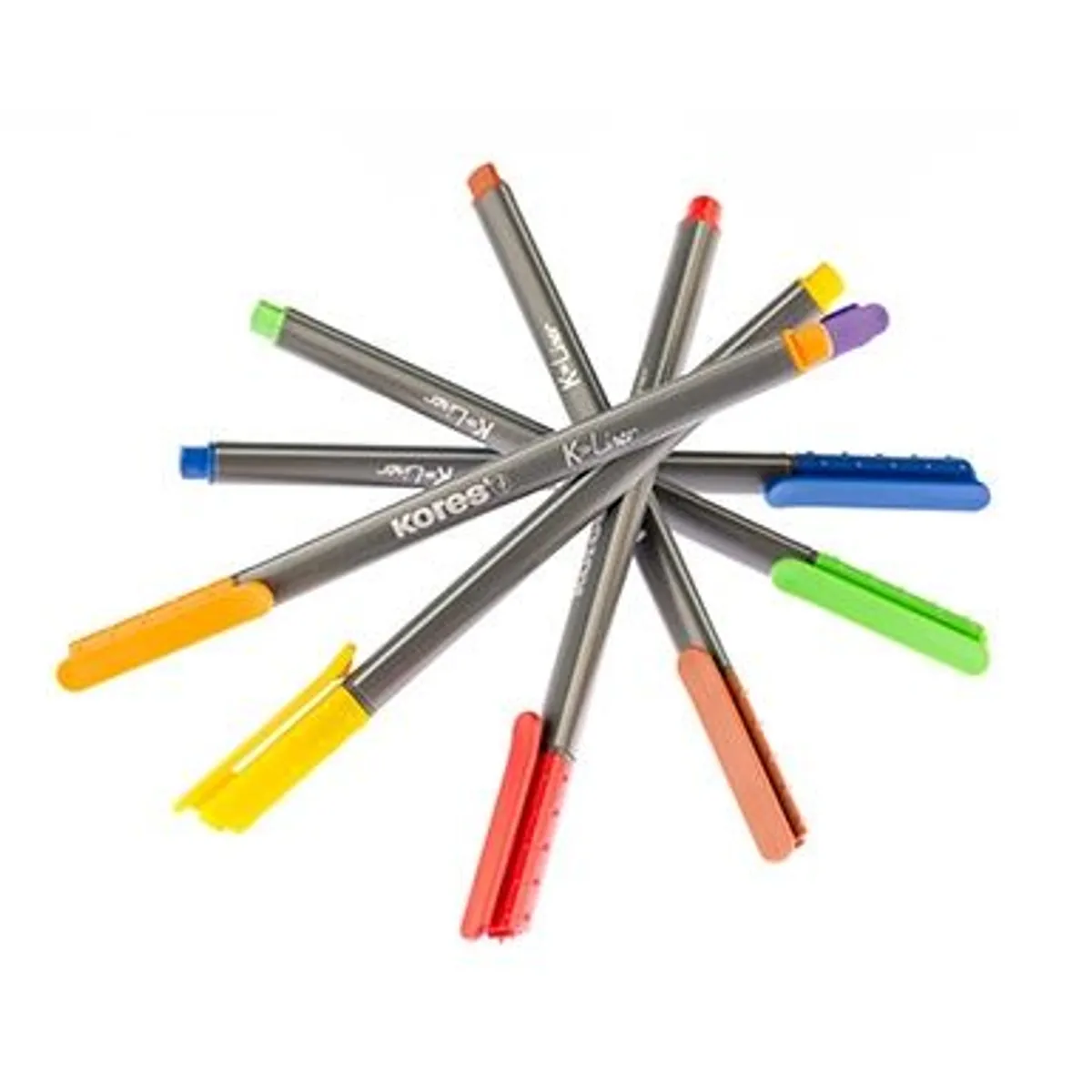 Тънкописец КОRES K-Liner 0,4 mm, комплект 10 цвята — снимка 2