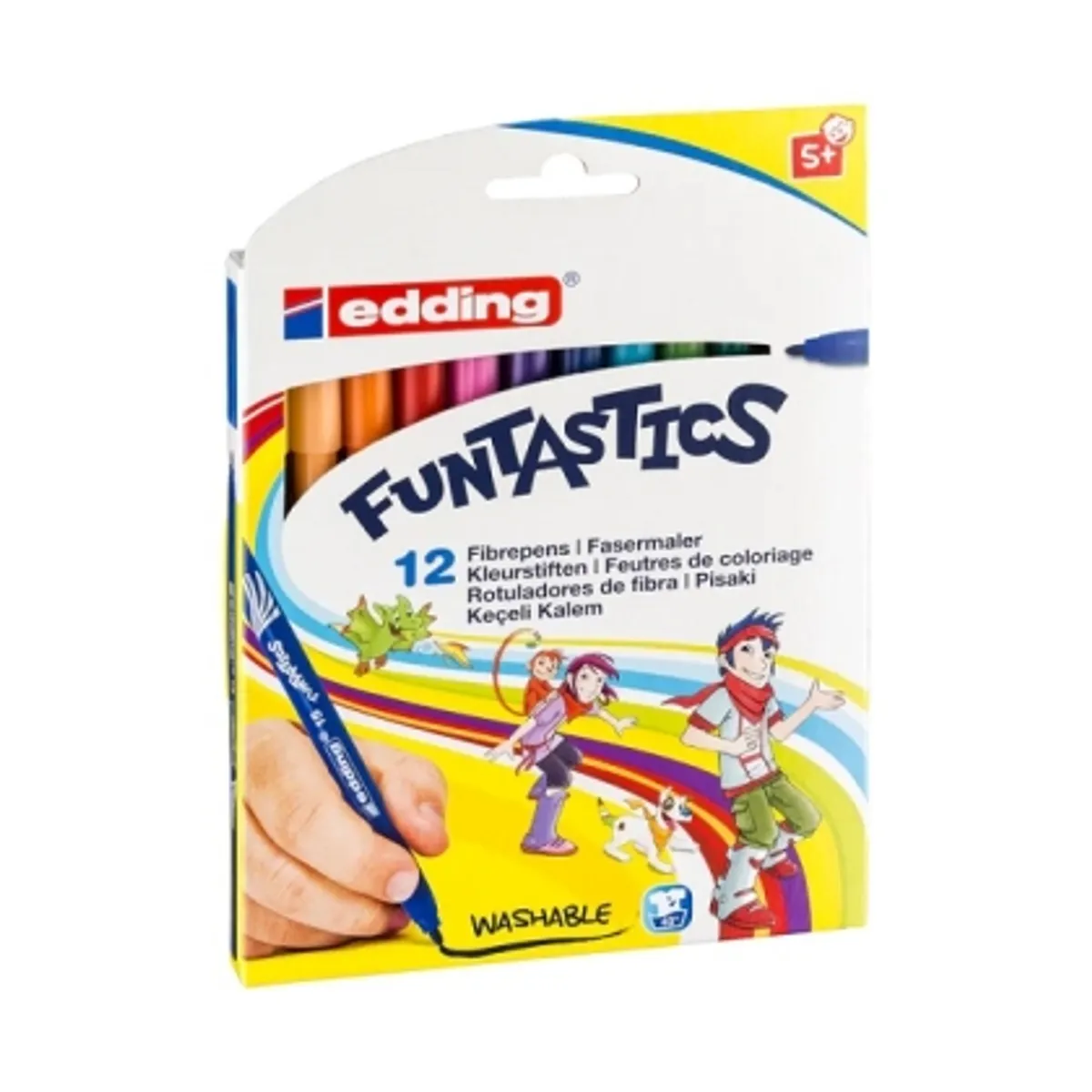 Флумастери edding® 15 Funtastics за деца, Washable, 12 цвята, снимка 1