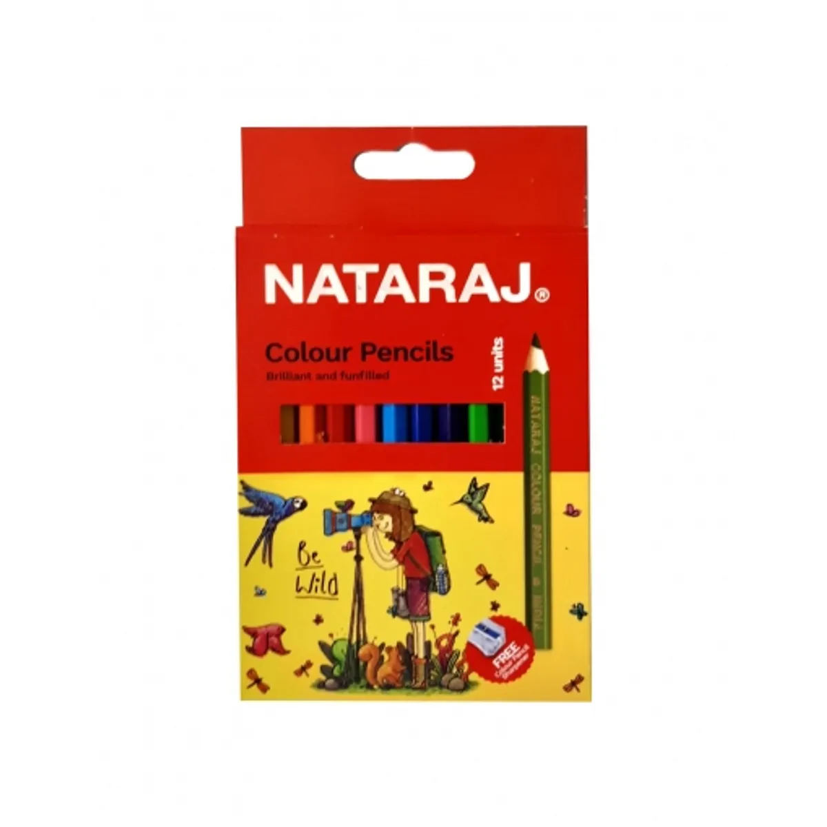 Цветни моливи Nataraj, шестоъгълни, къси, 12 цвята — снимка 1