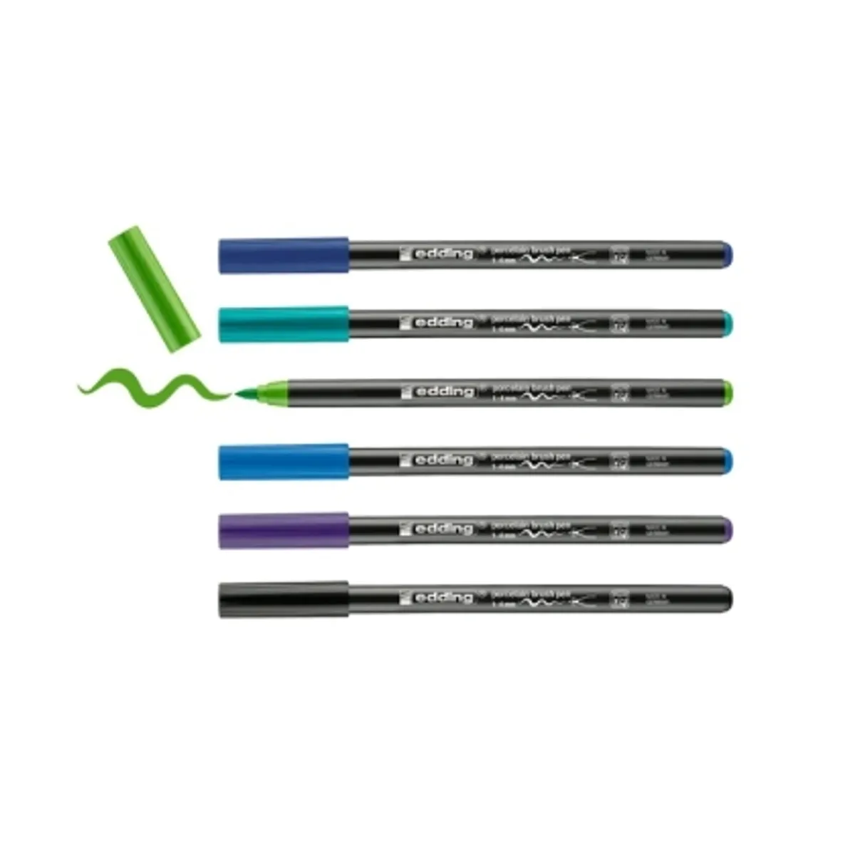 Комплект маркери edding® 4200 за порцелан, 1-4mm, 6 цвята COOL, снимка 1