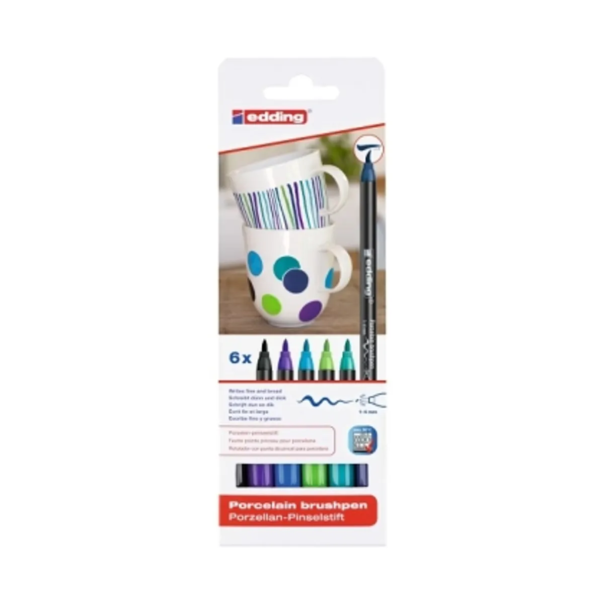 Комплект маркери edding® 4200 за порцелан, 1-4mm, 6 цвята COOL, снимка 7