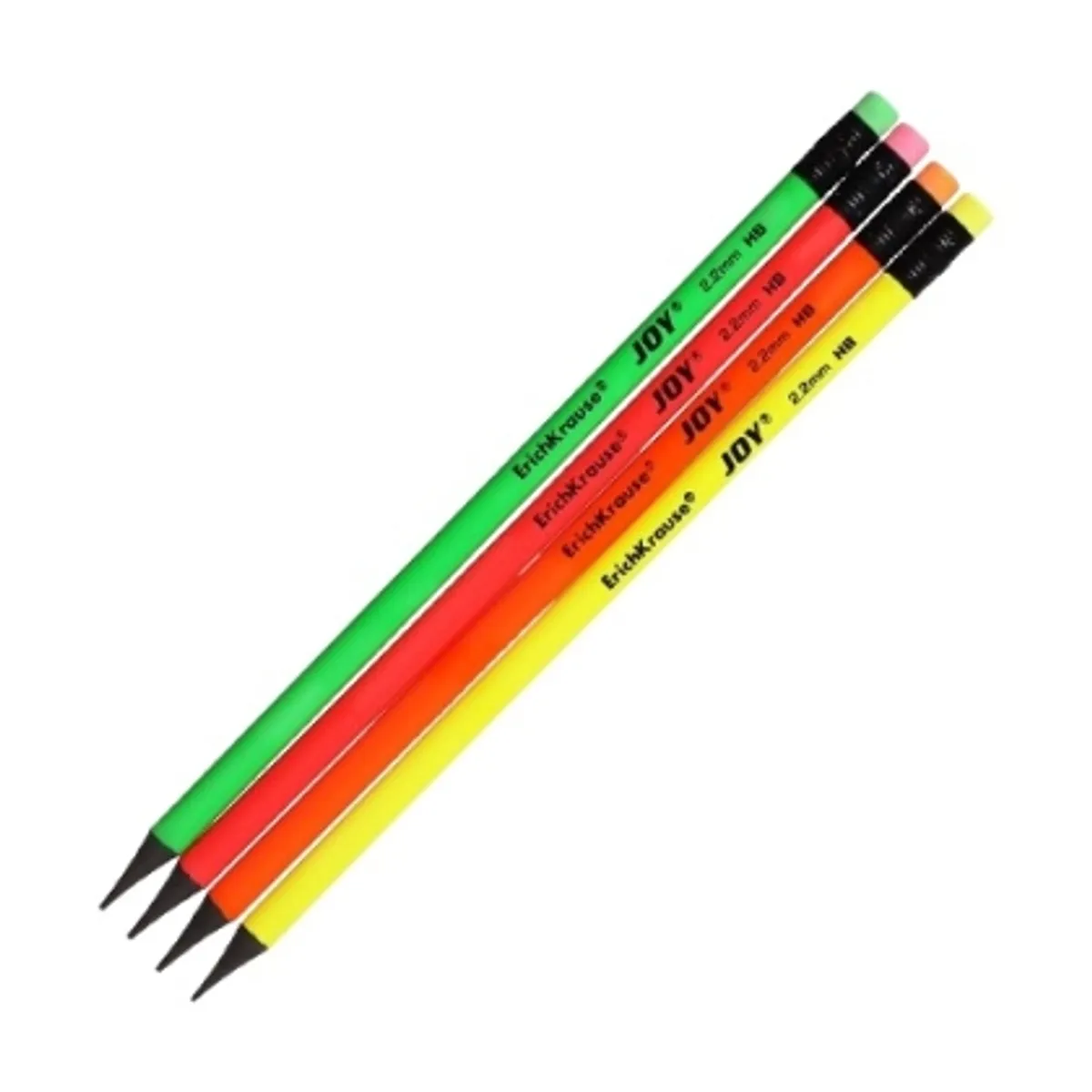 Графитен молив ErichKrause® JOY 2.2 mm кръгъл, пластмасов, с гумичка, HB, снимка 2