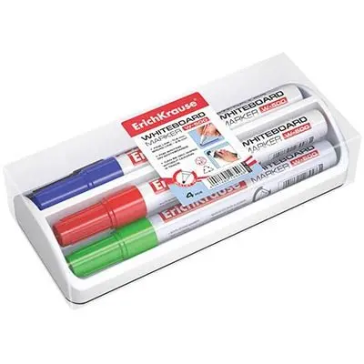 Корица на „Маркер ErichKrause® за бяла дъска W-500 + гъба, комплект 4 бр.“