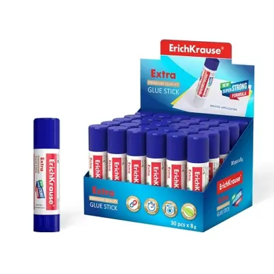 Корица на „Сухо лепило стик ErichKrause® Extra, 8 гр. (в дисплей 30 бр.)"
