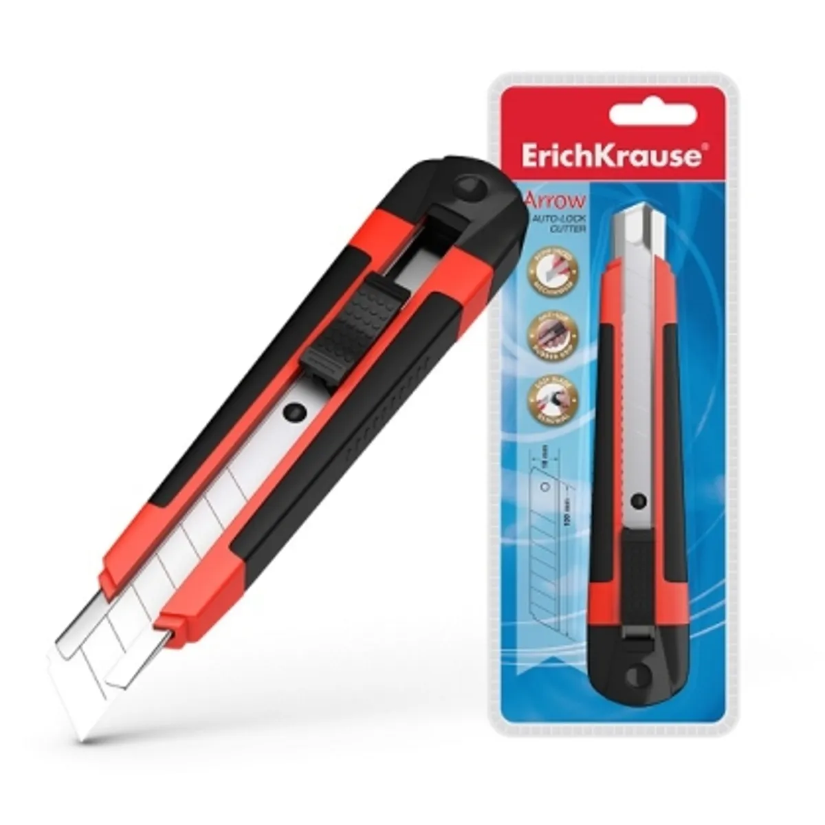 Макетен нож ErichKrause® Arrow, 18 mm (пластмасов блистер 1 бр.), снимка 1