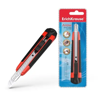 Корица на „Макетен нож ErichKrause® Arrow, 9 mm (пластмасов блистер 1 бр.)“