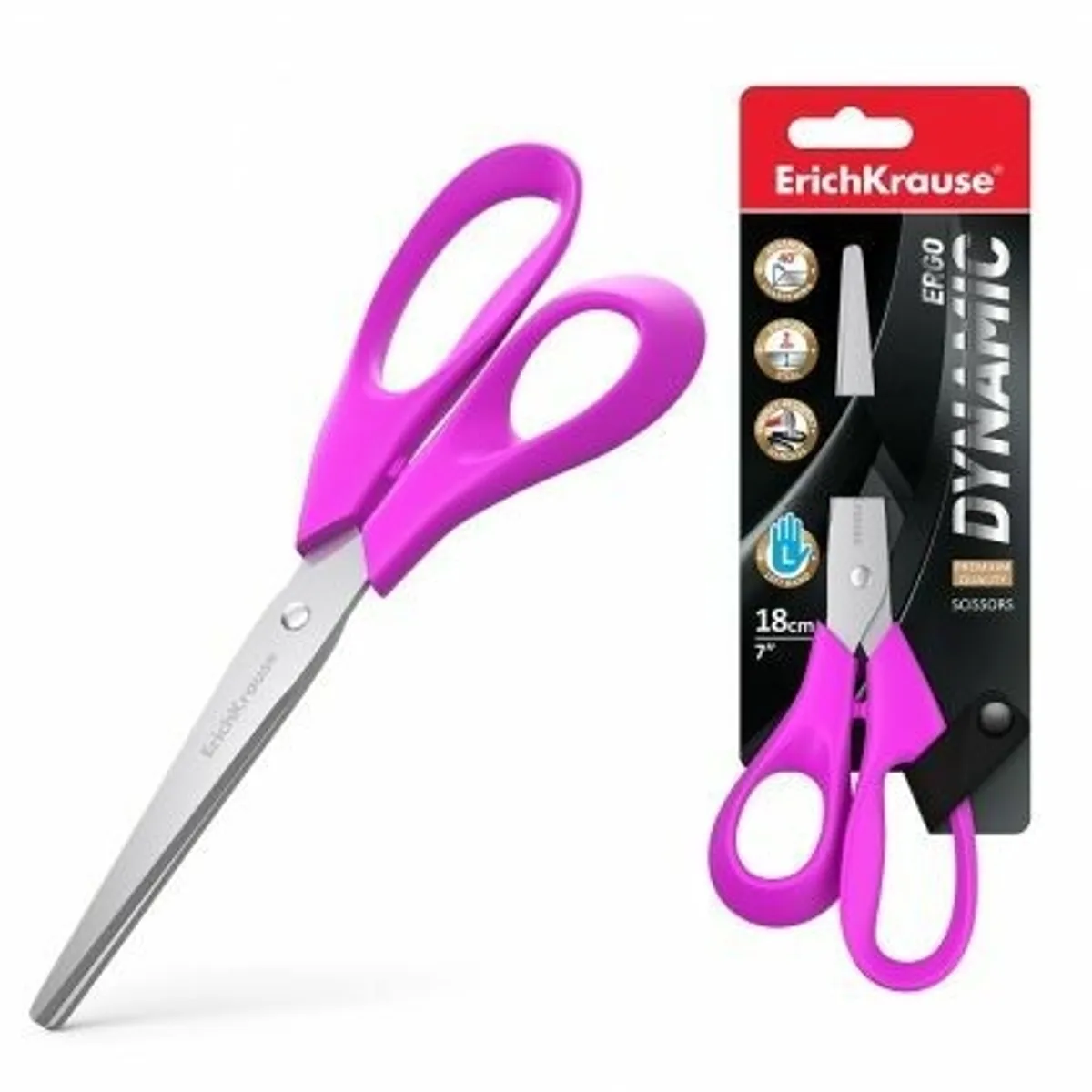 Ножица за левичари ErichKrause® Dynamic, 18 см, снимка 1