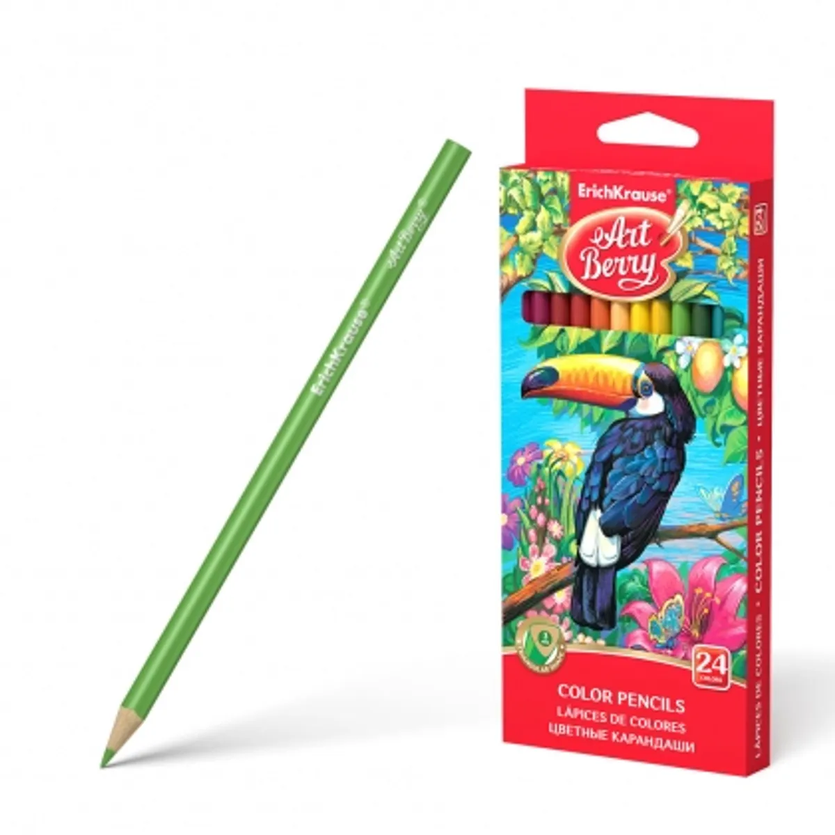Цветни моливи ErichKrause ArtBerry® триъгълни, 24 цвята